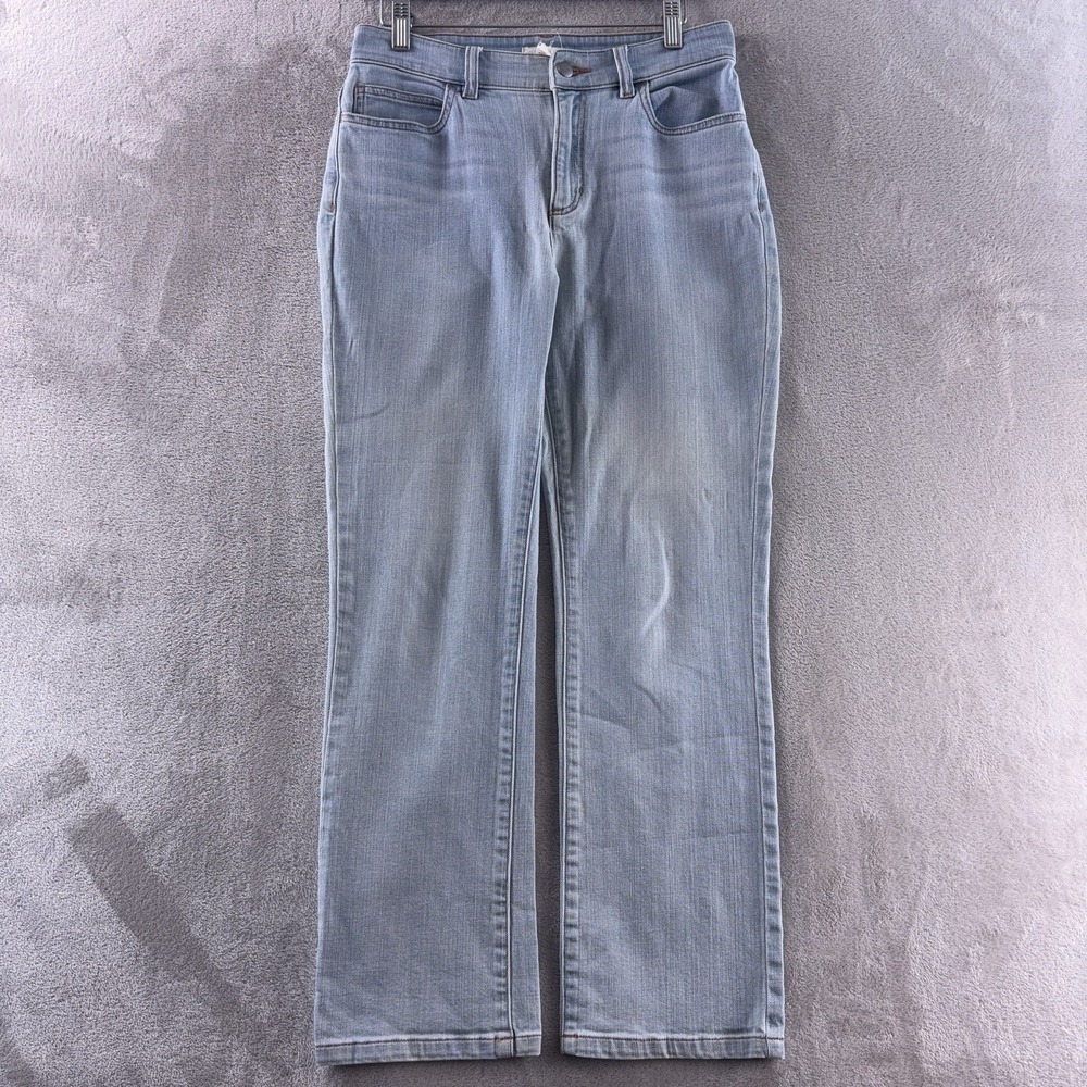Eileen Fisher Organic Cotton Jeans Womens Size 4 Blue Straight Leg Denim